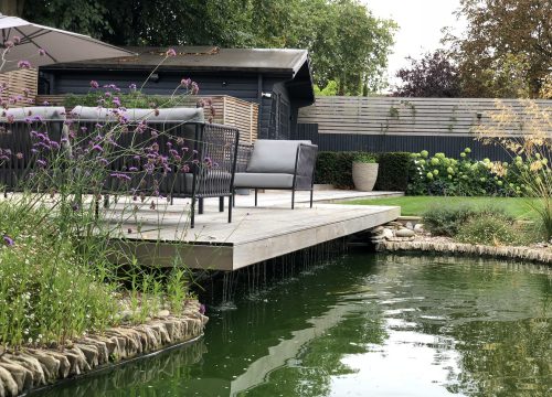 Contemporary Large Garden - Pond